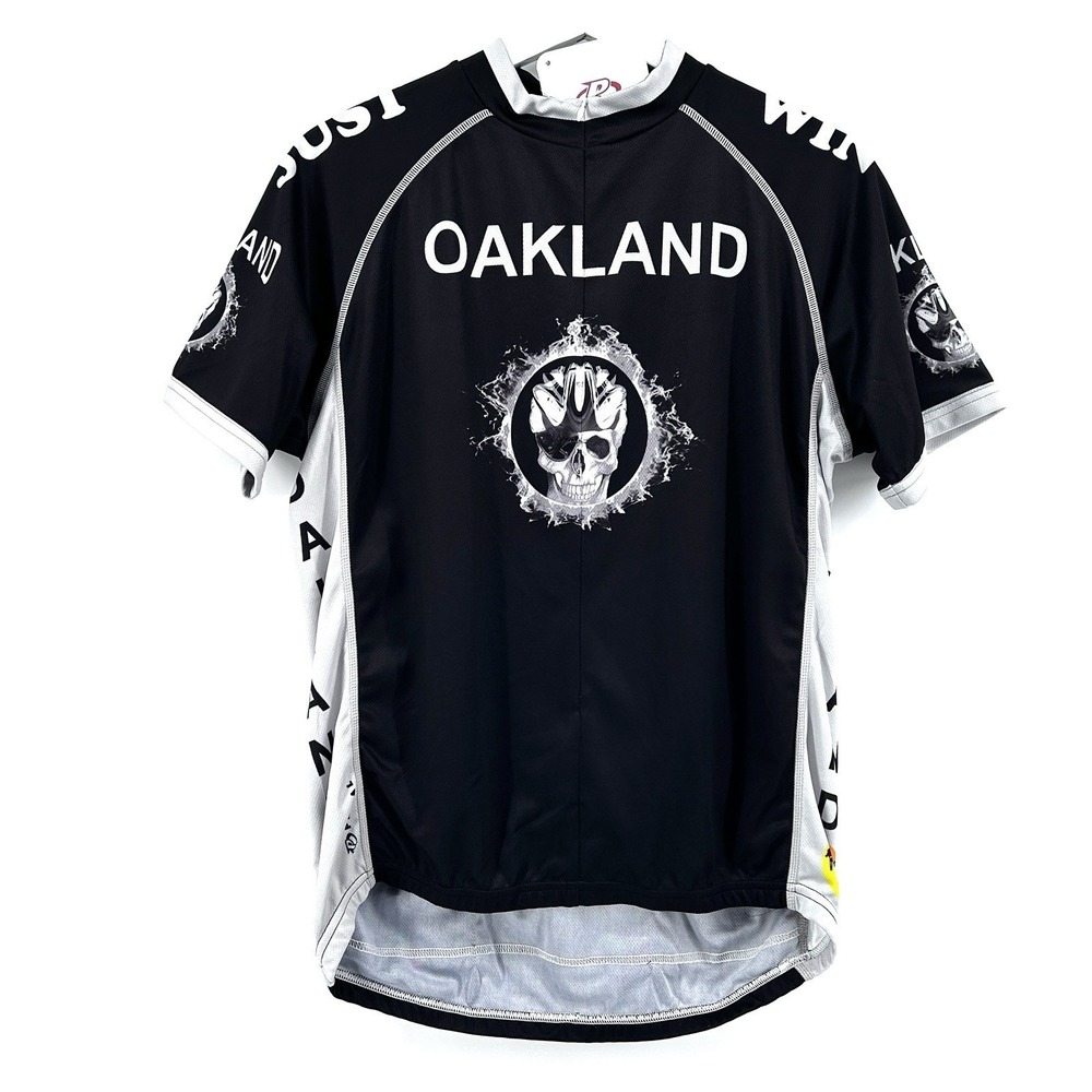 Primal Cycling Jersey Mens L Race Fit Oakland Black Hole Skull Full Zip Edgy